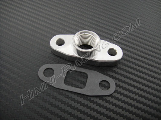 T/S/MID GT Series Turbo Oil Return Flange & Gasket (T3,T4) - Click Image to Close